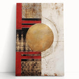 Abstract wall art featuring colorful strokes on stretched canvas, leaning against a neutral wall, ideal for modern home decor and artistic ambiance.