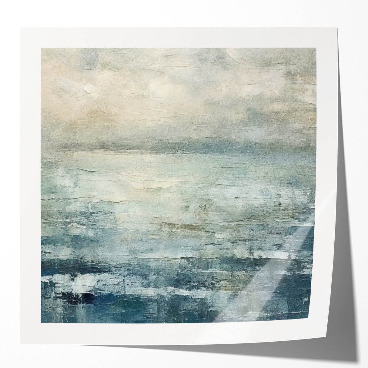 Abstract wall art print showcasing vibrant multi-colored strokes on a glossy finish, ideal for modern home decor. Perfect for adding a splash of color to any room.