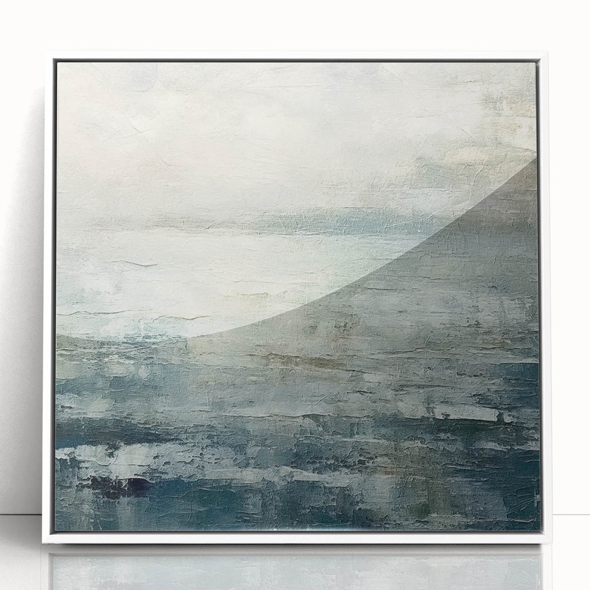 Abstract strokes wall art in a modern white frame, showcasing vibrant colors and dynamic patterns. Ideal for contemporary home decor, adding a touch of elegance and creativity to any space.
