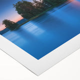 Stunning rolled canvas depicting an intricate landscape with a majestic castle surrounded by lush greenery and vibrant skies, perfect for home decor.