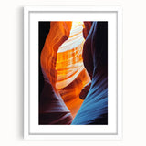 Framed landscape artwork showcasing a cave scene with a white mat border, ideal for home decor and enhancing interior aesthetics, presented from a front view.