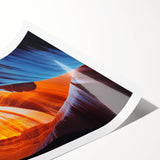 Stunning rolled print showcasing vibrant landscapes and caves, ideal for home decor. The artwork features intricate details and rich colors, packaged securely in a cardboard tube.