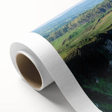 Stunning rolled canvas art depicting dramatic cliffs and serene landscapes, showcasing rich colors and textures, ideal for home decor and art enthusiasts.