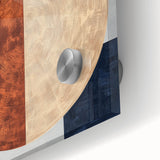 Modern Abstract Bedroom Wall Art - Navy Blue and Brown Canvas Print