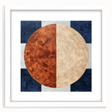 Modern Abstract Bedroom Wall Art - Navy Blue and Brown Canvas Print