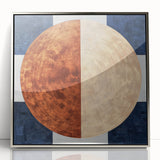 Modern Abstract Bedroom Wall Art - Navy Blue and Brown Canvas Print