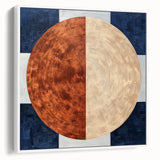 Modern Abstract Bedroom Wall Art - Navy Blue and Brown Canvas Print