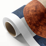 Modern Abstract Bedroom Wall Art - Navy Blue and Brown Canvas Print