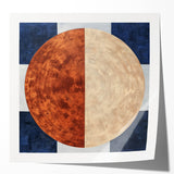 Modern Abstract Bedroom Wall Art - Navy Blue and Brown Canvas Print