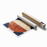 Modern Abstract Bedroom Wall Art - Navy Blue and Brown Canvas Print