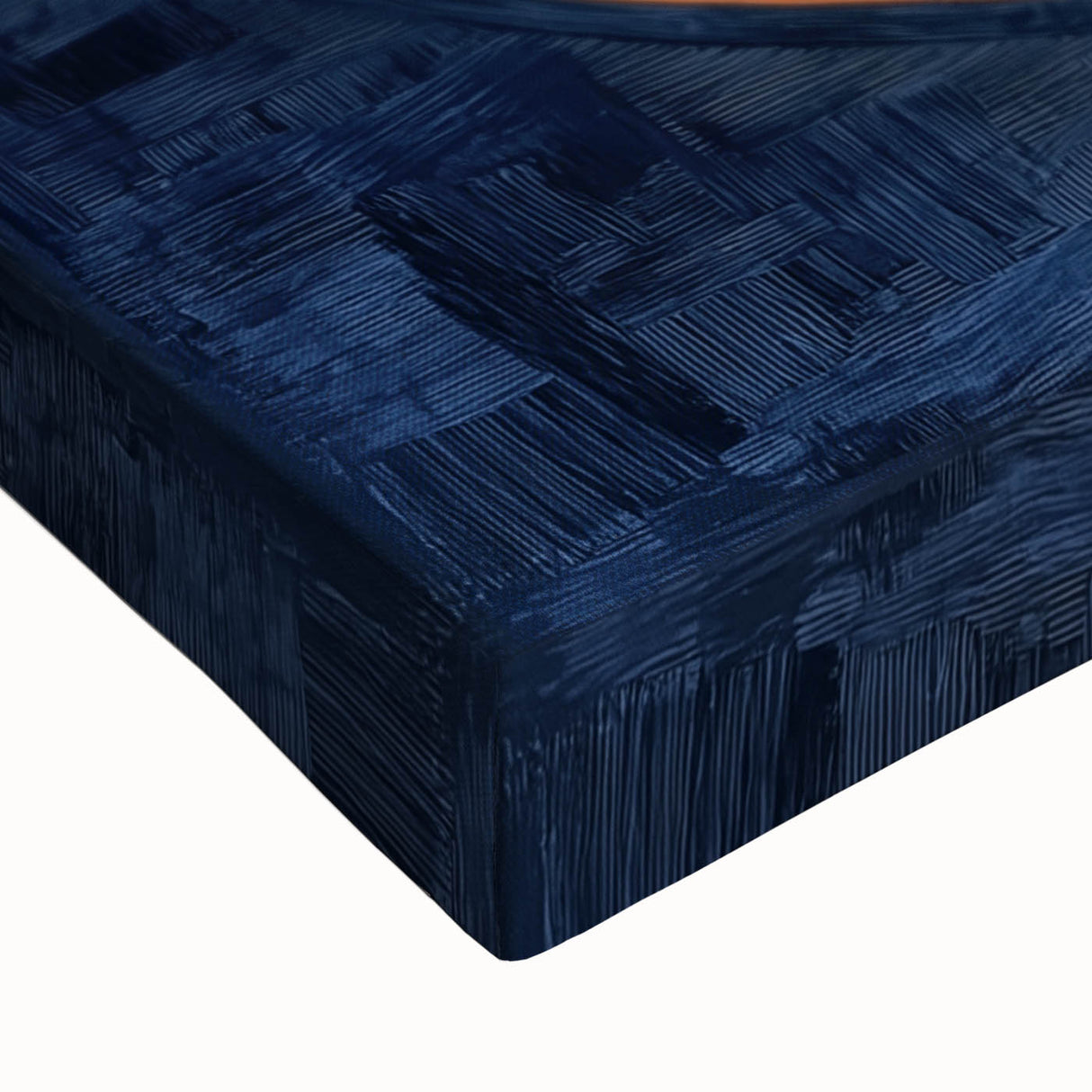 Modern Abstract Bedroom Wall Art - Navy Blue and Brown Canvas Print