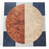 Modern Abstract Bedroom Wall Art - Navy Blue and Brown Canvas Print