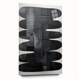 Contemporary Dining Art Pieces - Black & White Textured Abstract