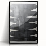 Contemporary Dining Art Pieces - Black & White Textured Abstract