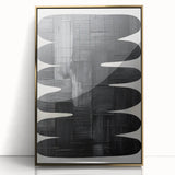 Contemporary Dining Art Pieces - Black & White Textured Abstract