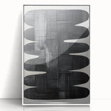 Contemporary Dining Art Pieces - Black & White Textured Abstract