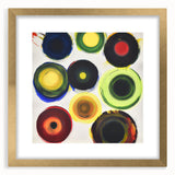 Abstract geometric frame in gold with a mat, showcasing a modern design against a white background, perfect for stylish home decor and art displays.