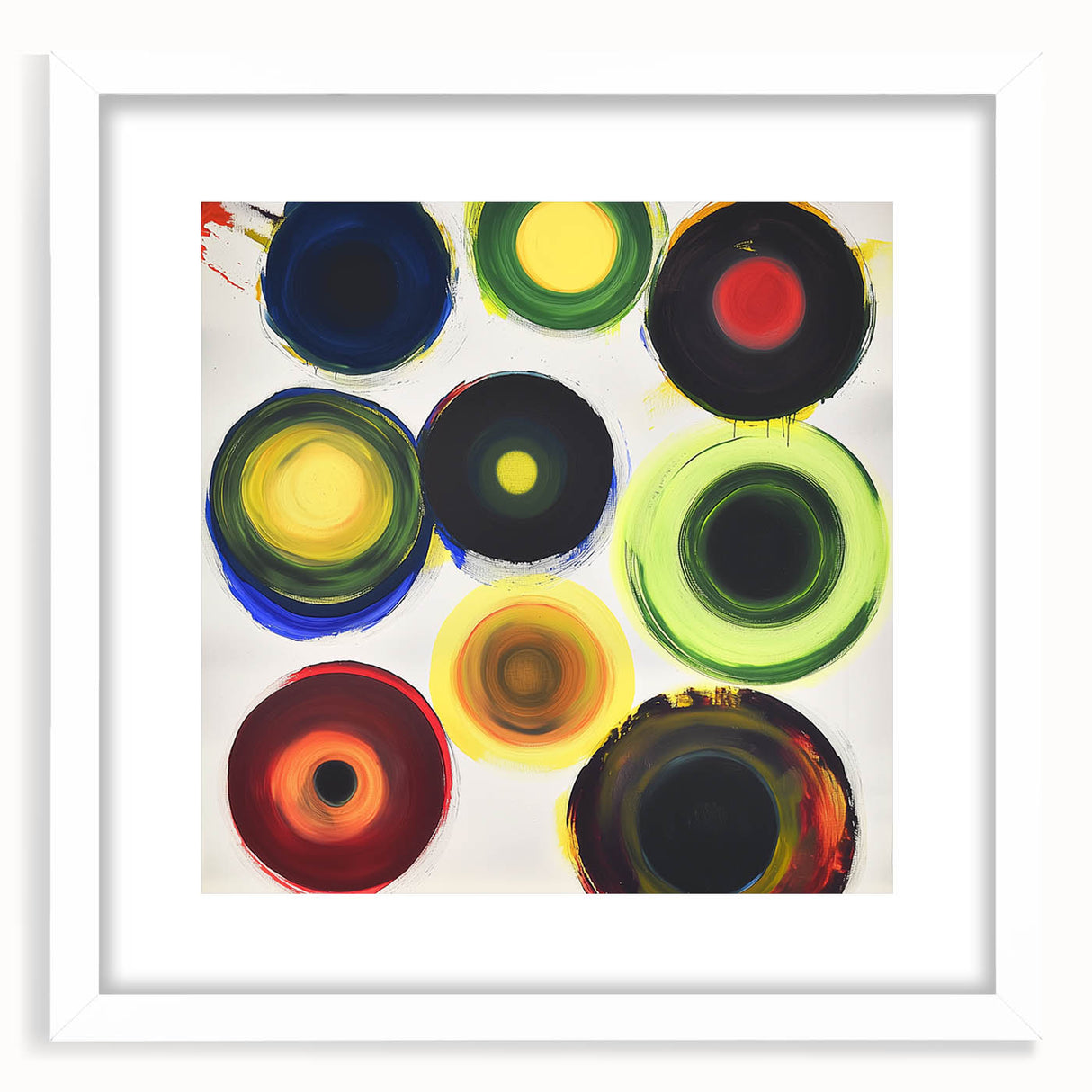 Abstract geometric frame design in white, showcasing a minimalistic style with a mat and modern aesthetic, ideal for contemporary home decor and art displays.