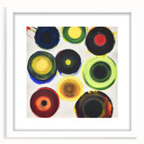 Abstract geometric frame design in white, showcasing a minimalistic style with a mat and modern aesthetic, ideal for contemporary home decor and art displays.