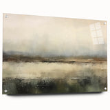 Abstract landscape wall art displayed in a side view, showcasing vibrant colors and intricate patterns on acrylic glass, secured with decorative pins. Perfect for modern home decor.