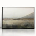 Framed acrylic wall art depicting an abstract landscape in rich colors, featuring a black frame, ideal for modern home decor or office settings.