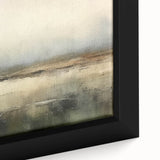 Close-up of a framed abstract landscape wall art piece showcasing vibrant colors and intricate textures, perfect for modern home decor. This canvas adds a striking visual element to any room, enhancing the overall aesthetic with its artistic flair.