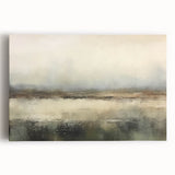 Stretched canvas wall art featuring an abstract landscape design with vibrant colors and flowing shapes, ideal for modern home decor.