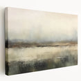 Abstract landscape wall art on stretched canvas showcasing vibrant colors and fluid shapes, ideal for modern home decor. Side view highlights the canvas's depth and texture, emphasizing its artistic appeal.