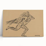 Expressionist Art: Female Figure (Wind) by Weisz-Kubínčan Print