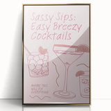 Art Deco poster featuring a stylized food and drinks motif in gold and black, acrylic framed.