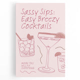 Large black and white canvas print of various fruits and beverages, ideal for kitchen wall art.