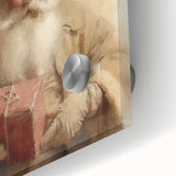 Christmas Framed Art - Santa with Red Gift Holiday Wall Decoration