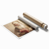 Christmas Framed Art - Santa with Red Gift Holiday Wall Decoration