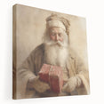 Christmas Framed Art - Santa with Red Gift Holiday Wall Decoration