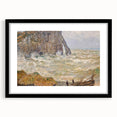 Impressionist Seascape - Monet's Stormy Sea in Étretat, Framed Print