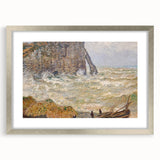 Impressionist Seascape - Monet's Stormy Sea in Étretat, Framed Print