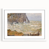 Impressionist Seascape - Monet's Stormy Sea in Étretat, Framed Print
