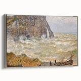 Impressionist Seascape - Monet's Stormy Sea in Étretat, Framed Print