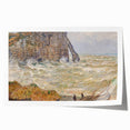 Impressionist Seascape - Monet's Stormy Sea in Étretat, Framed Print