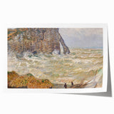 Impressionist Seascape - Monet's Stormy Sea in Étretat, Framed Print