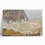 Impressionist Seascape - Monet's Stormy Sea in Étretat, Framed Print