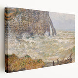 Impressionist Seascape - Monet's Stormy Sea in Étretat, Framed Print