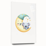 Kids Room Art Prints - Sleeping Moon & Koala Nighttime Wall Art