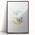 Kids Room Art Prints - Sleeping Moon & Koala Nighttime Wall Art