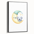 Kids Room Art Prints - Sleeping Moon & Koala Nighttime Wall Art