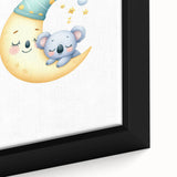 Kids Room Art Prints - Sleeping Moon & Koala Nighttime Wall Art