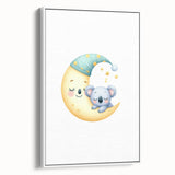 Kids Room Art Prints - Sleeping Moon & Koala Nighttime Wall Art