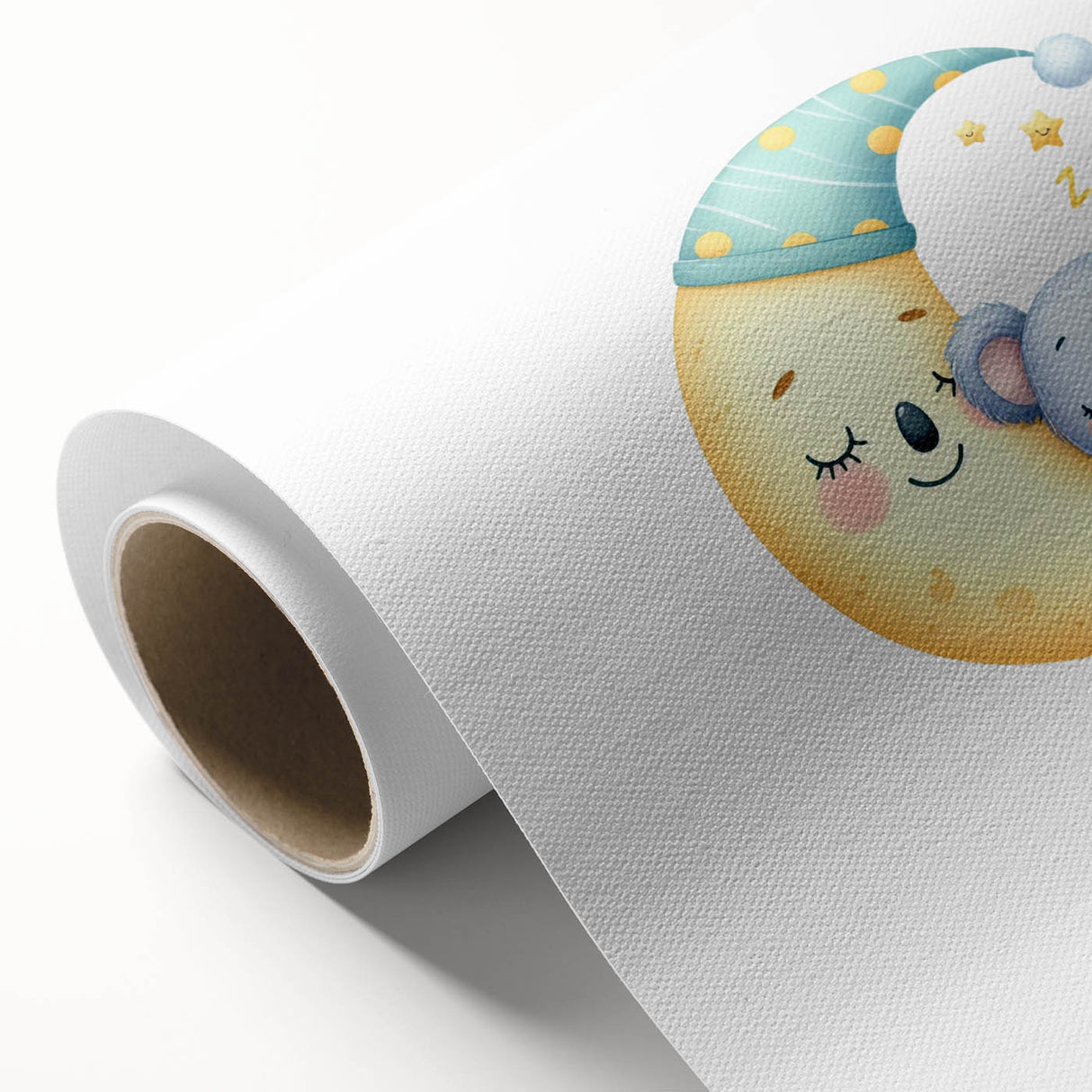 Kids Room Art Prints - Sleeping Moon & Koala Nighttime Wall Art