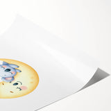 Kids Room Art Prints - Sleeping Moon & Koala Nighttime Wall Art