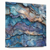 Acrylic landscape art piece showcasing vibrant canyons in rich earth tones, designed for display without pins, ideal for modern home decor.